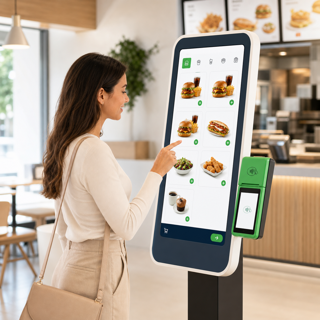 Totem de autoatendimento para pedidos em restaurantes